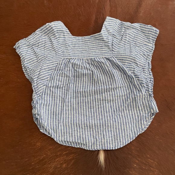 beachlunch lounge Blue White Stripe batwing sleeve women top xs - Picture 4 of 8